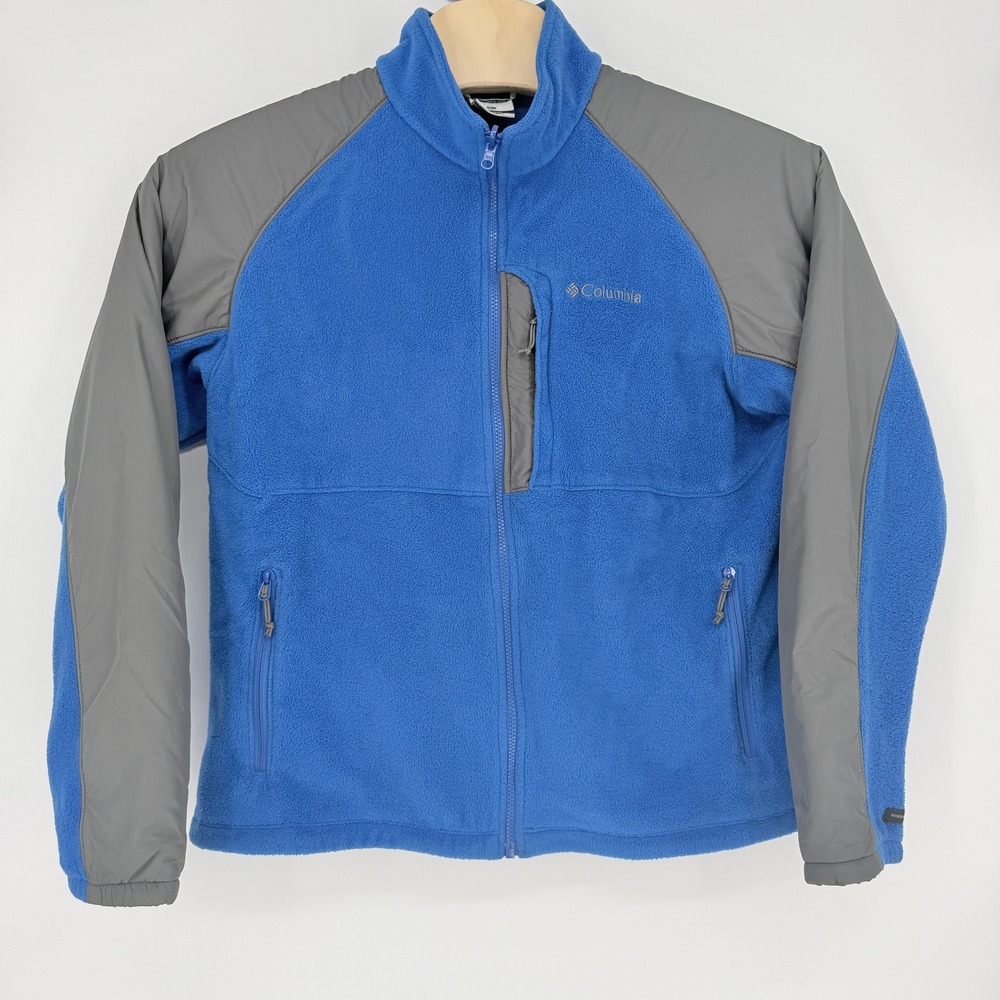 Columbia Mens XL Interchange Fleece Jacket Blue Grey Full Zip WM6361